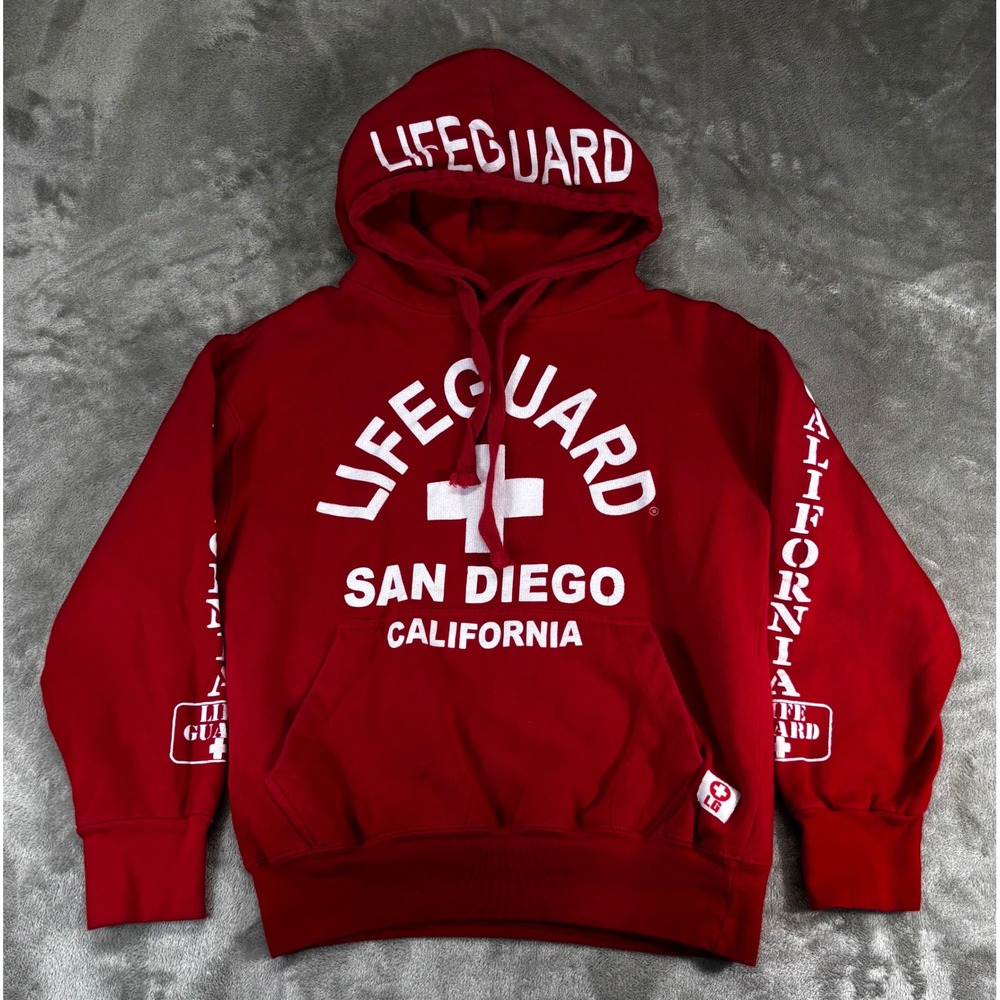 Popular Products Lifeguard Hoodie Mens Small Red‎ Excellent San Diego California